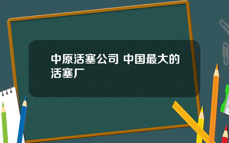 中原活塞公司 中国最大的活塞厂